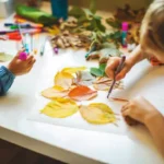 Herbst Basteln Kinder Fenster